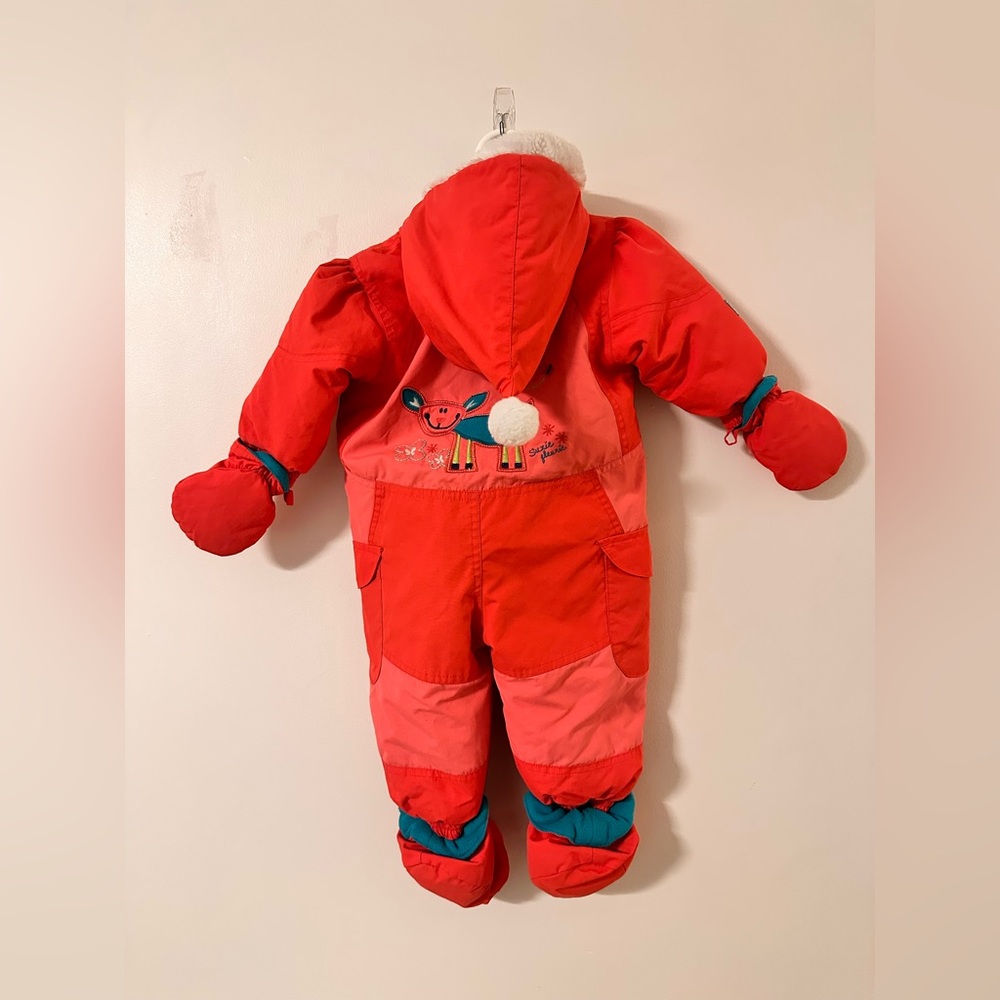 Gagou Tagou 12M Baby Snow Suit Detachable Mittens & Booties Excellent Condition